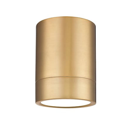 Z-Lite Algar Flush Mount, 1-Light, 6 In.W x 8 In.H, Modern Gold/Frosted 1006F6-MGLD-LED